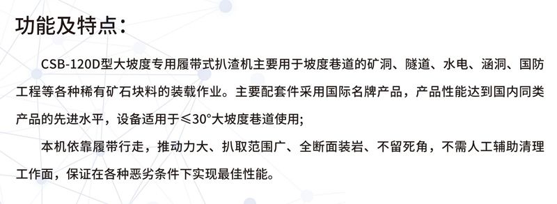 CSB-120D大坡度專用履帶式扒渣機